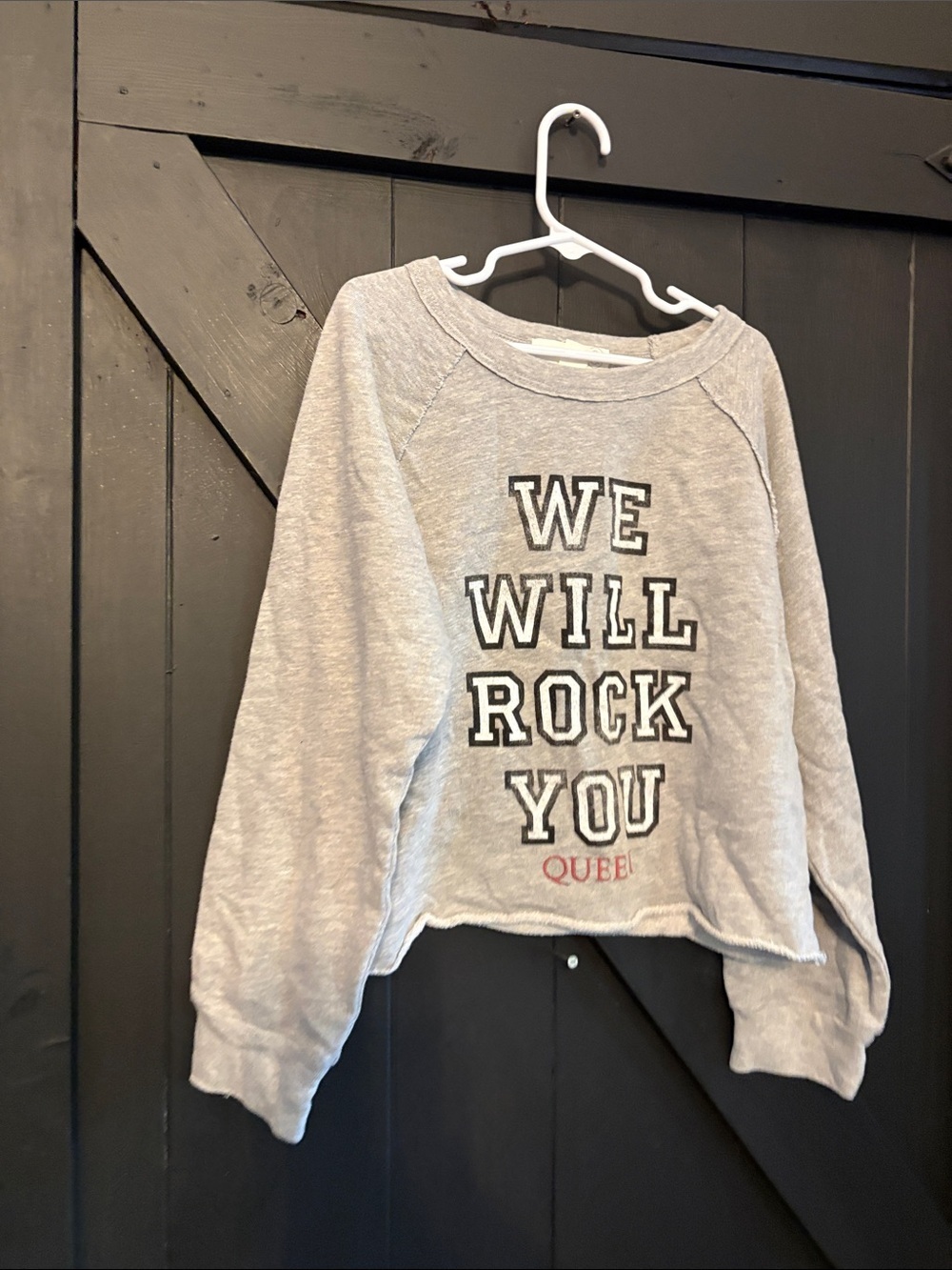 Treasure & Bond Gray Sweatshirt Top with Printed Detail